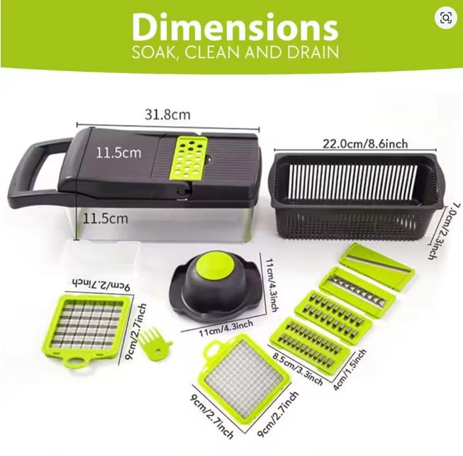 16 IN1 Mandoline Slicer Veggie Food Chopper
